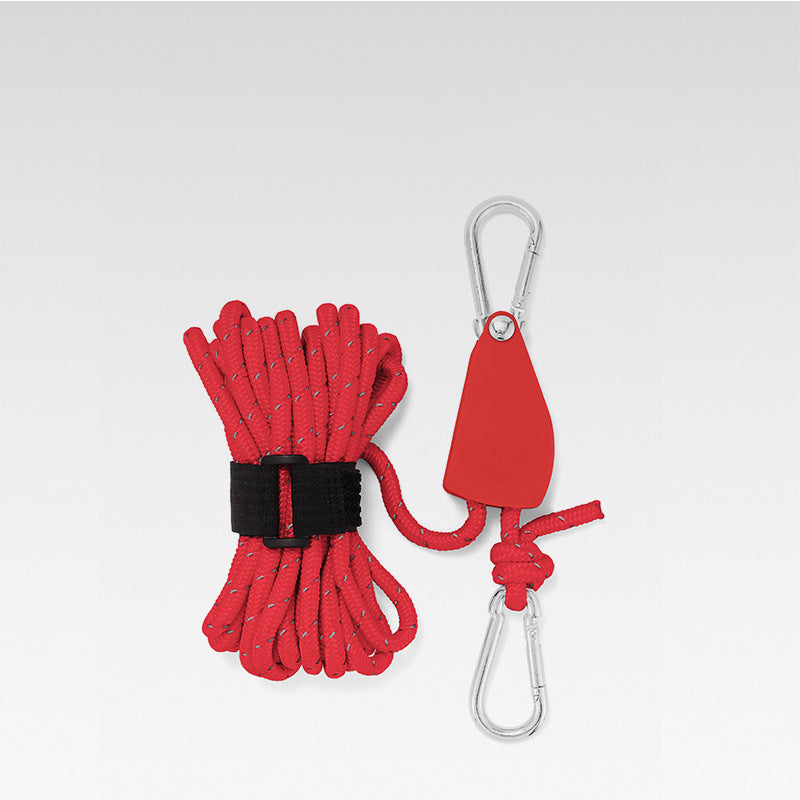 Cuerda de camping portátil y ajustable - Reflectante y duradera