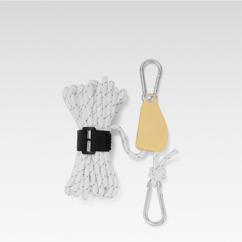 Cuerda de camping portátil y ajustable - Reflectante y duradera