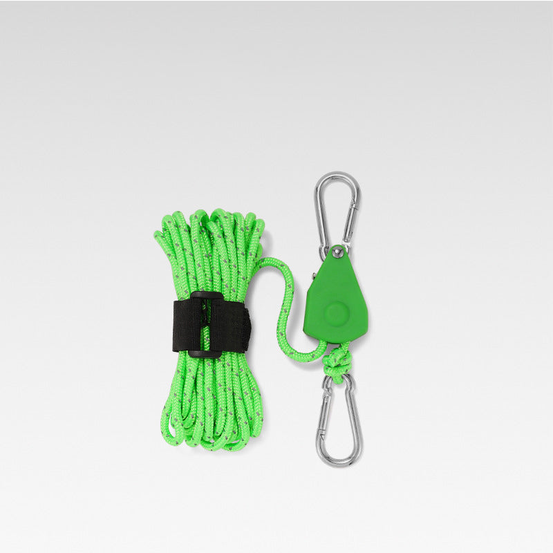 Cuerda de camping portátil y ajustable - Reflectante y duradera