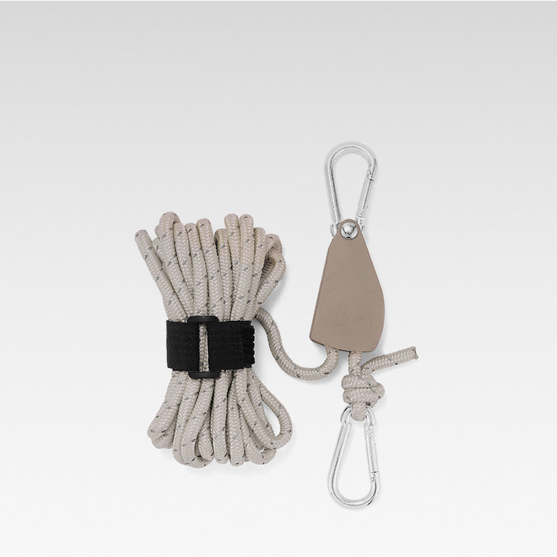Cuerda de camping portátil y ajustable - Reflectante y duradera