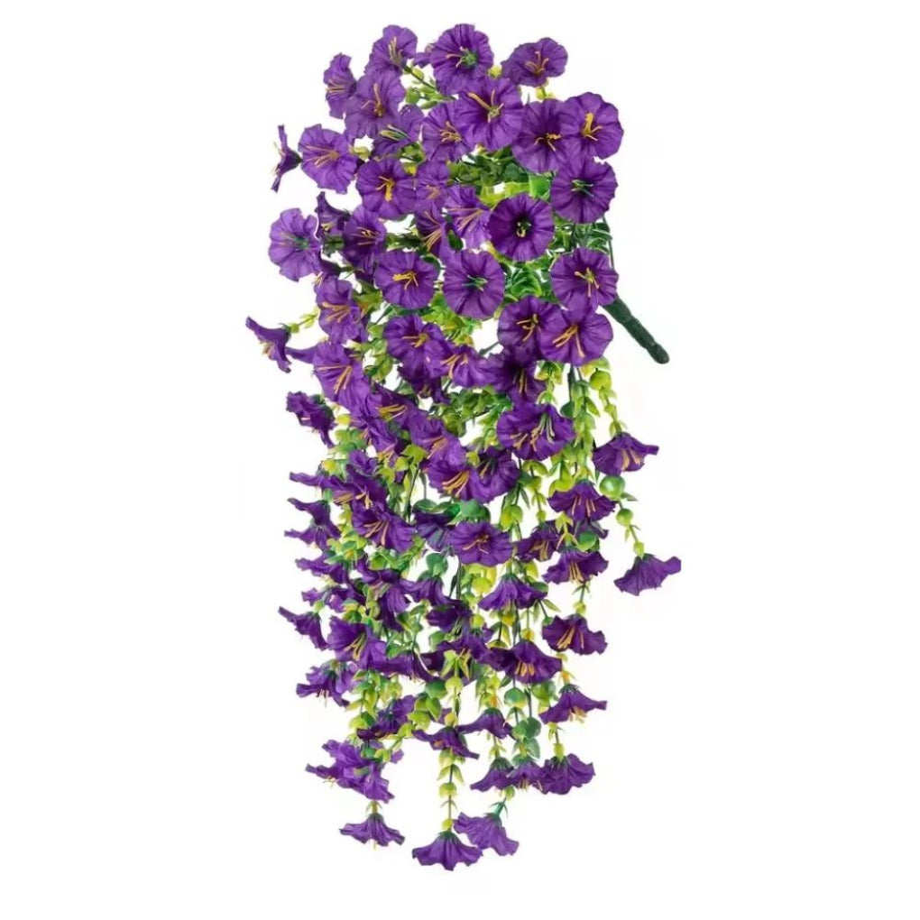 Decoración artificial colgante con flores de gloria de la mañana