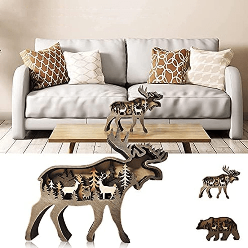 Decoración navideña creativa de animales del bosque