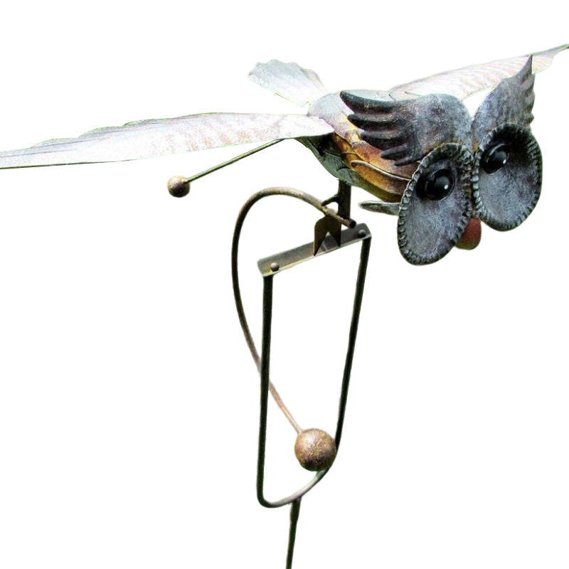Decoración para jardín exterior: águila y búhos de metal