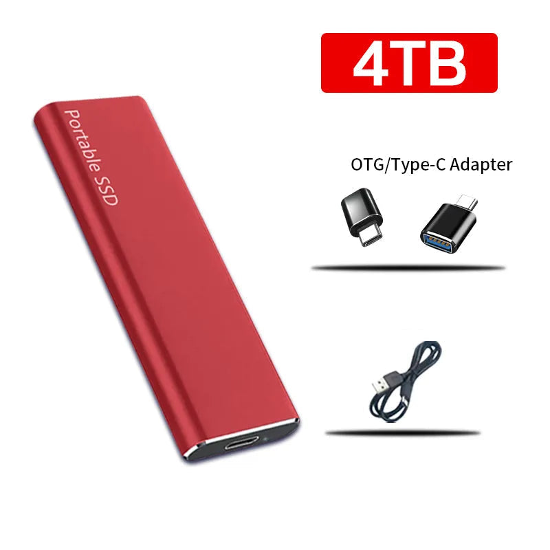 Disco duro externo de 4 TB USB-C, almacenamiento de datos portátil