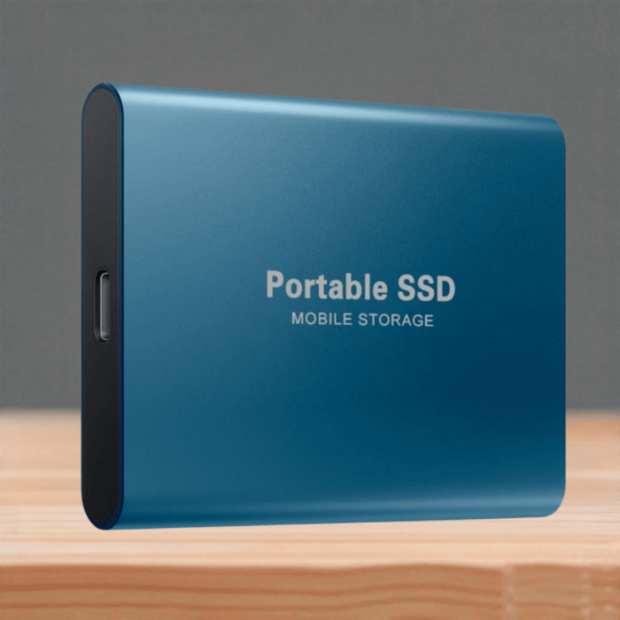 Disco SSD externo portátil con USB-C de alta velocidad y diseño resistente al agua