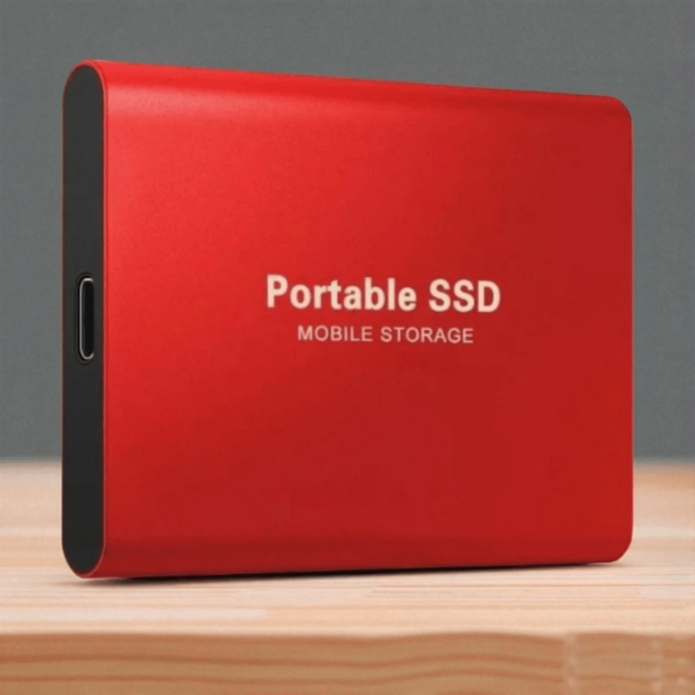 Disco SSD externo portátil con USB-C de alta velocidad y diseño resistente al agua