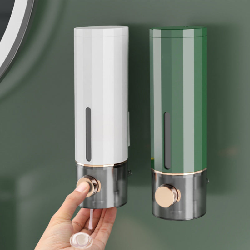 Dispensador de jabón de pared para ducha en blanco/verde oscuro