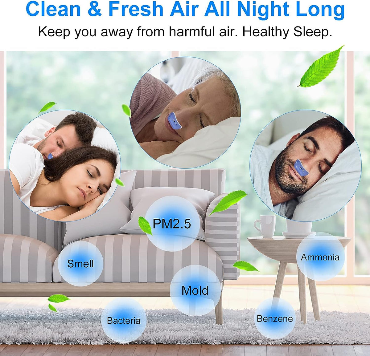 Dispositivo micro CPAP para la apnea del sueño - Antirronquidos