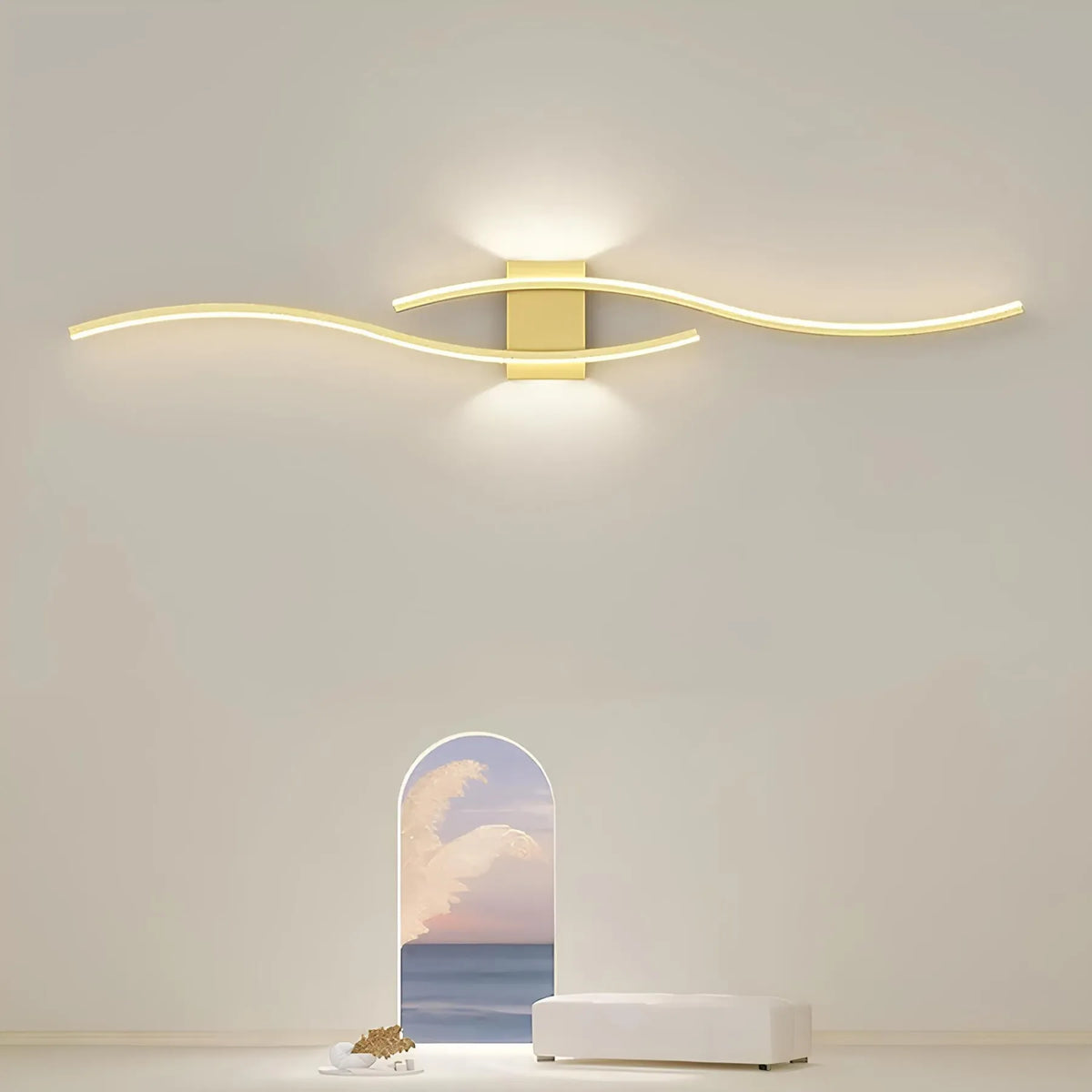 Elegante aplique de pared lineal para interiores modernos, iluminación de acento sutil para montaje en pared