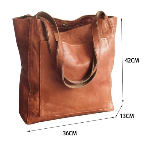Elegante bolso de mano de piel