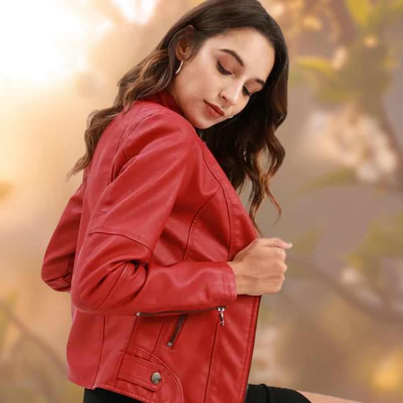 Elegante chaqueta de cuero