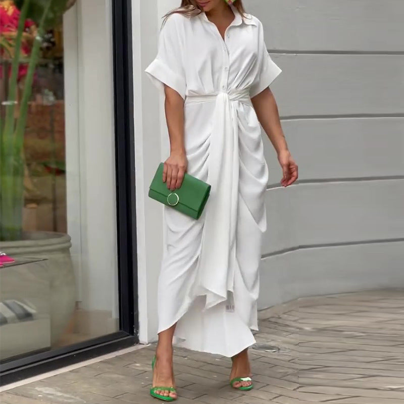 Elegante vestido de verano fruncido para un confort con estilo
