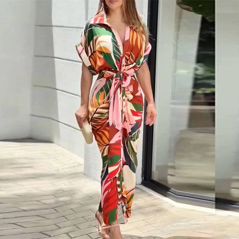 Elegante vestido de verano fruncido para un confort con estilo