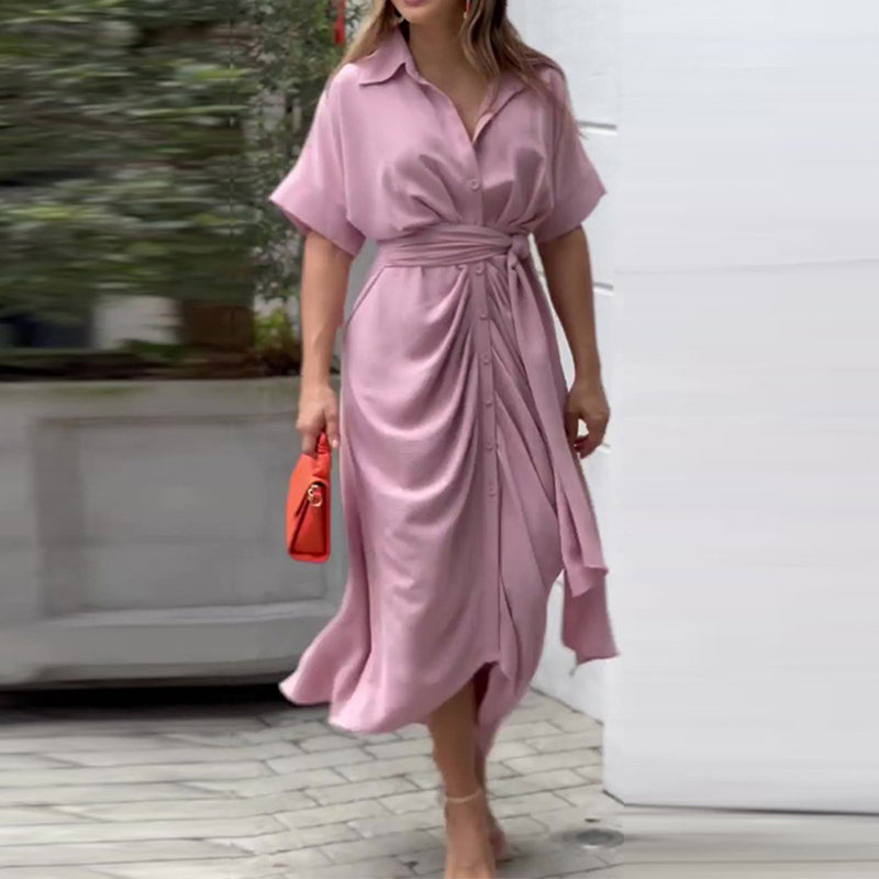 Elegante vestido de verano fruncido para un confort con estilo