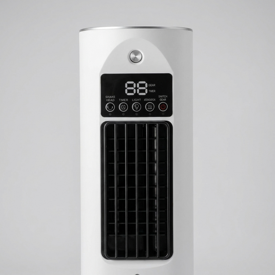 Enfriador de aire portátil de escritorio con humidificador, alimentación USB, sin aspas, 6 velocidades y mando a distancia