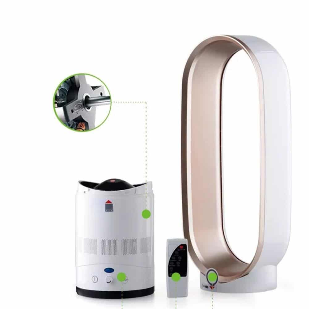 Enfriador de aire y ventilador sin aspas giratorias