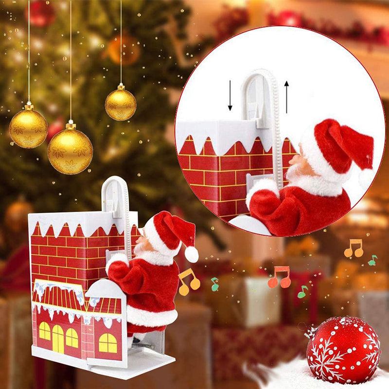 Papá Noel trepador eléctrico con escalera