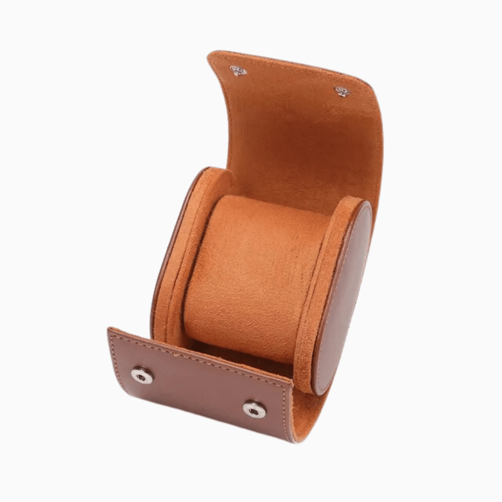 Estuche de viaje de piel para 1–3 relojes