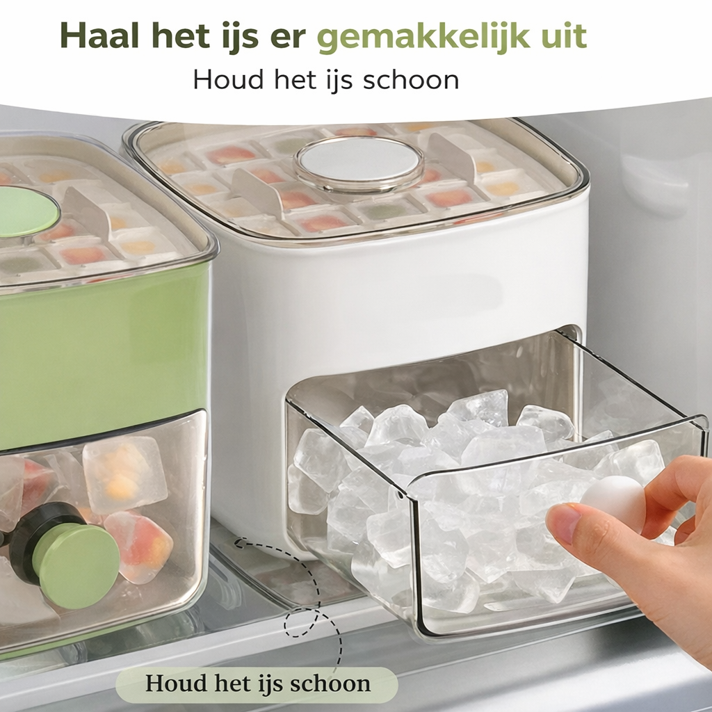 Fabricador de cubitos de hielo con recipiente