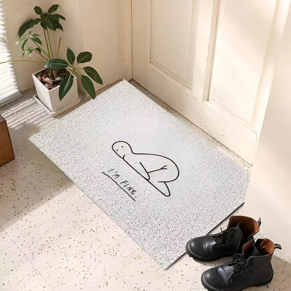 Felpudo con carita sonriente – Felpudo antideslizante para entrada – Alfombrilla divertida para interior y exterior