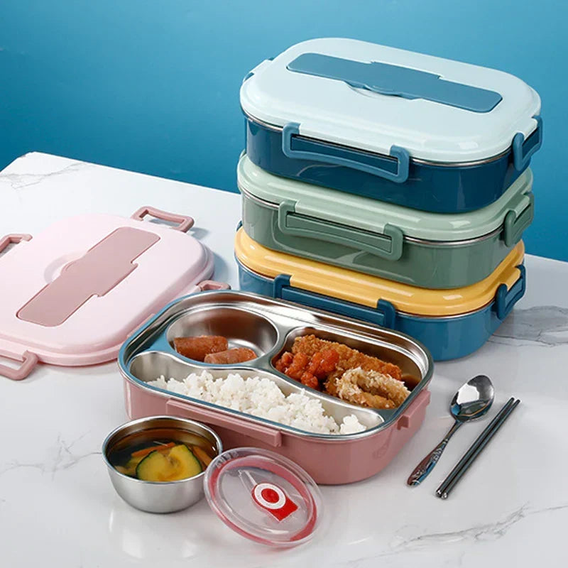 Fiambrera térmica de acero inoxidable para mantener la comida caliente o fría con compartimentos antigoteo