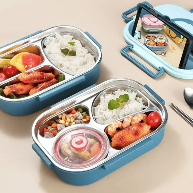 Fiambrera térmica de acero inoxidable para mantener la comida caliente o fría con compartimentos antigoteo