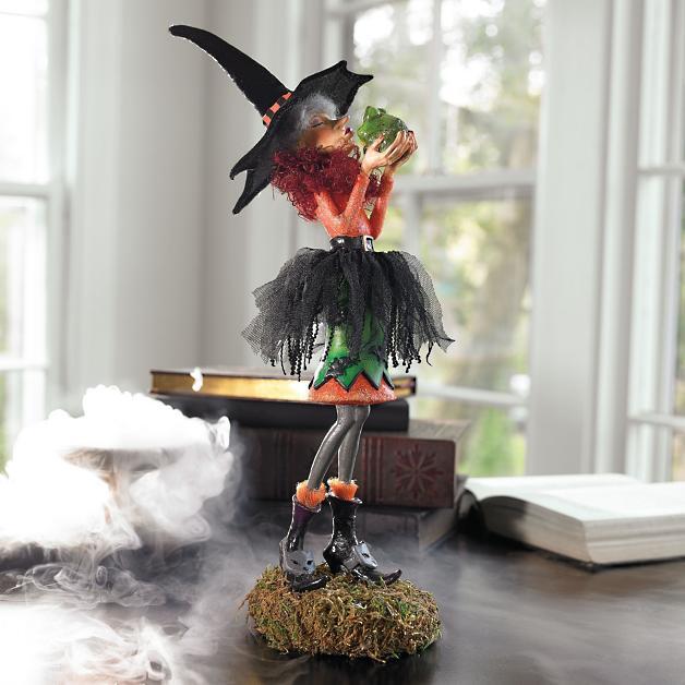 Figura de Halloween | Decoración de bruja hecha a mano | Resina