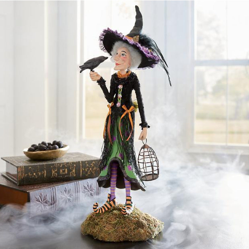Figura de Halloween | Decoración de bruja hecha a mano | Resina
