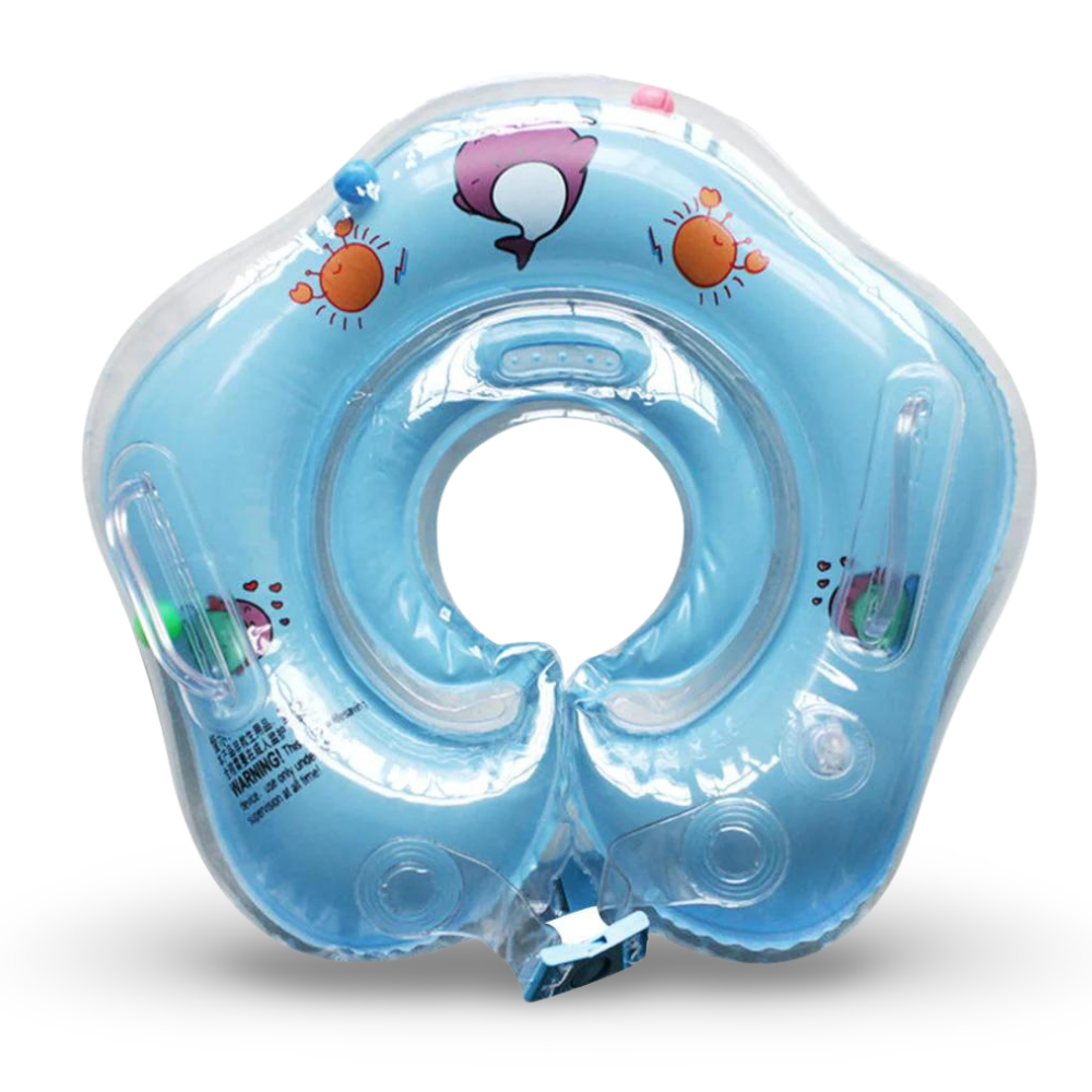 Flotador de cuello inflable para bebés con soporte ajustable para el baño