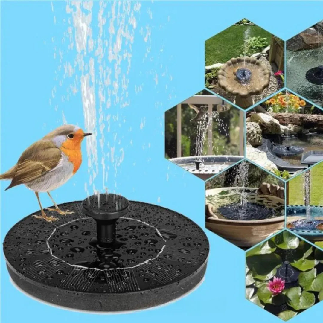 Fuente solar de jardín con pulverizador de agua