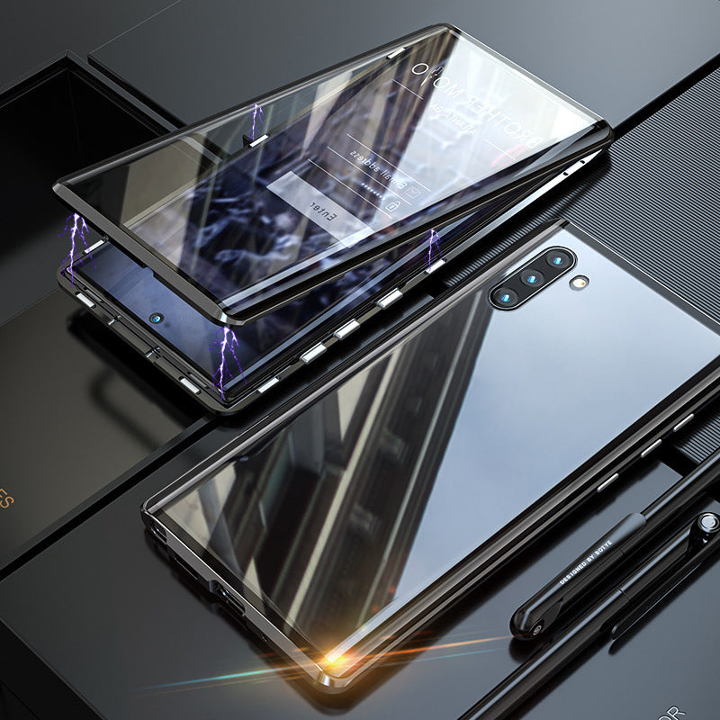 Funda magnética de doble cara de cristal templado para teléfono