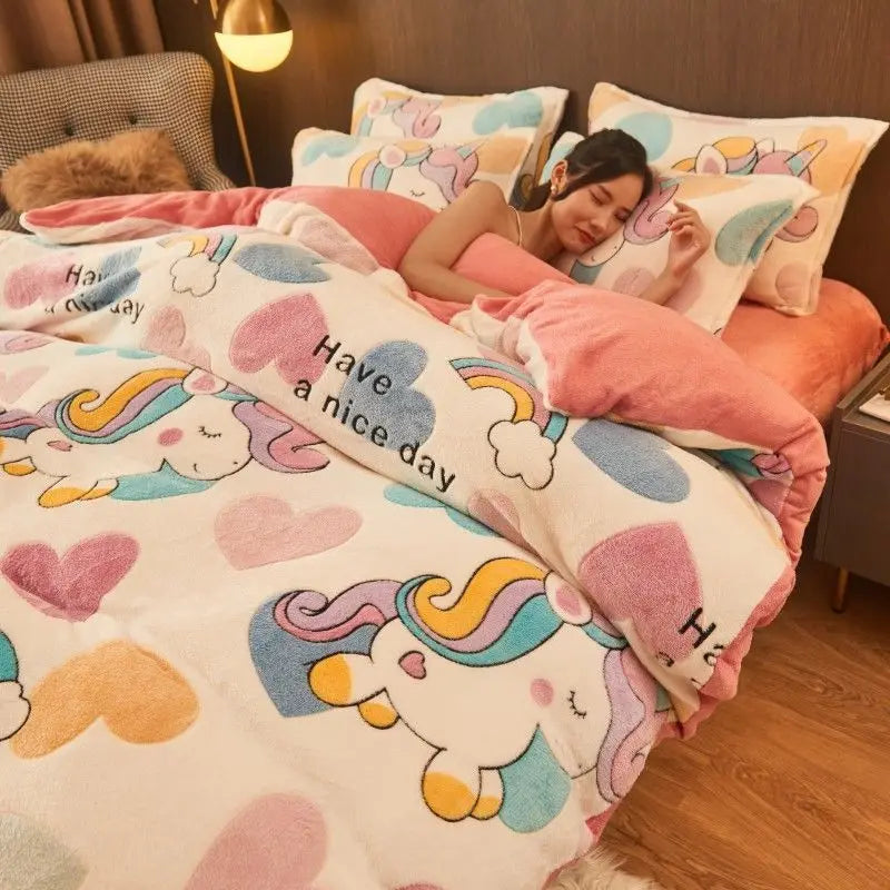 Funda nórdica de franela cálida para invierno