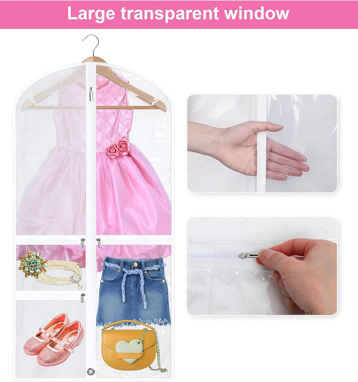 Fundas Plegables para Ropa de Danza Unisex con Bolsillos con Cremallera - Set de 5 Unidades