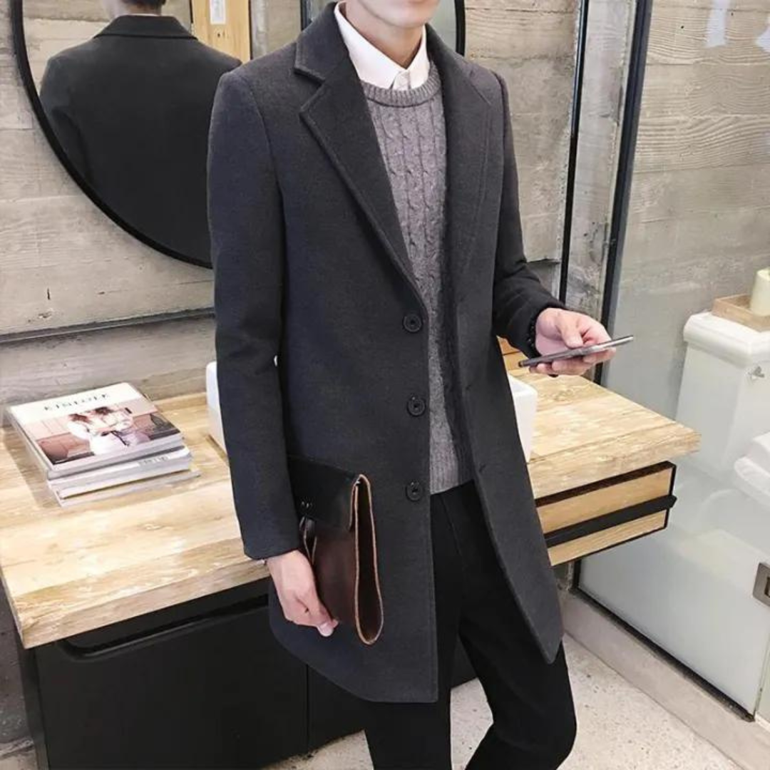 Gabardina entallada cortavientos para hombre