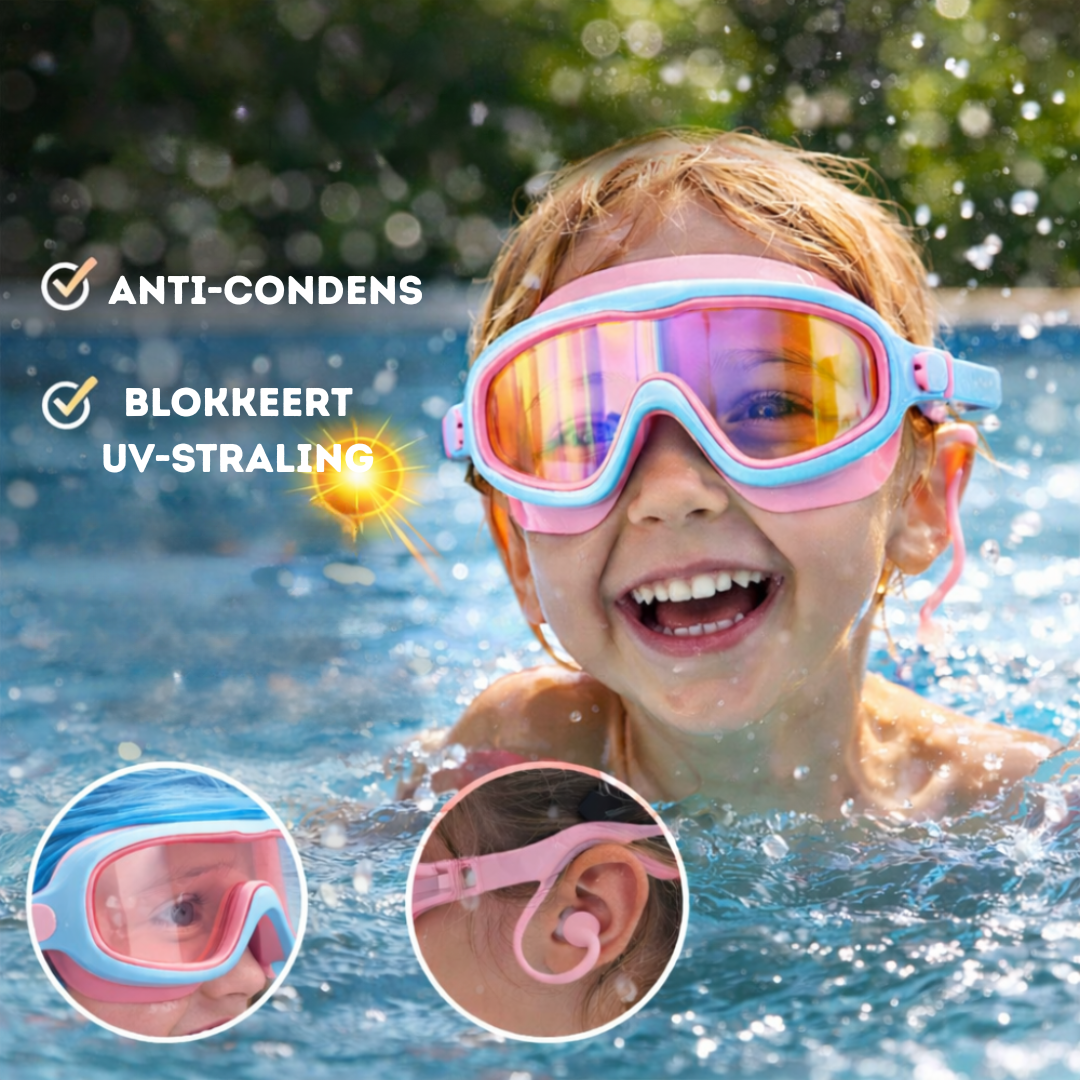 Gafas de natación para niños con tapones para los oídos y visión clara