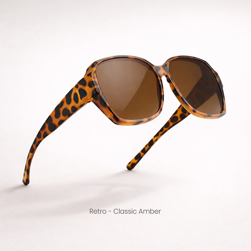 Gafas de sol retro superpuestas