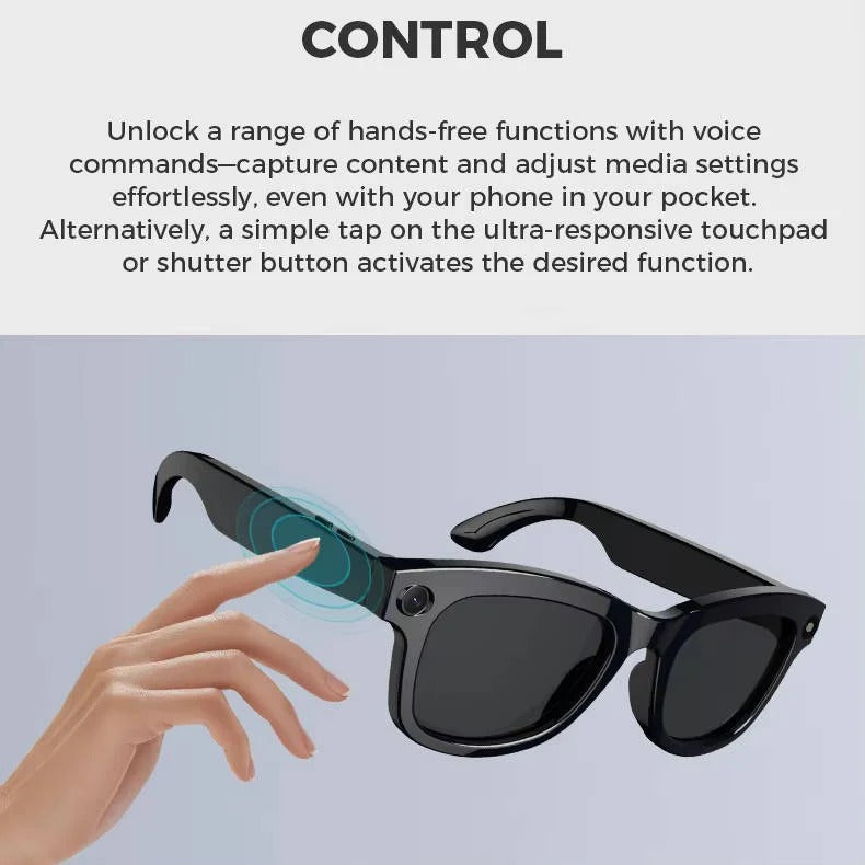 Gafas inteligentes con videocámara integrada y audio Bluetooth
