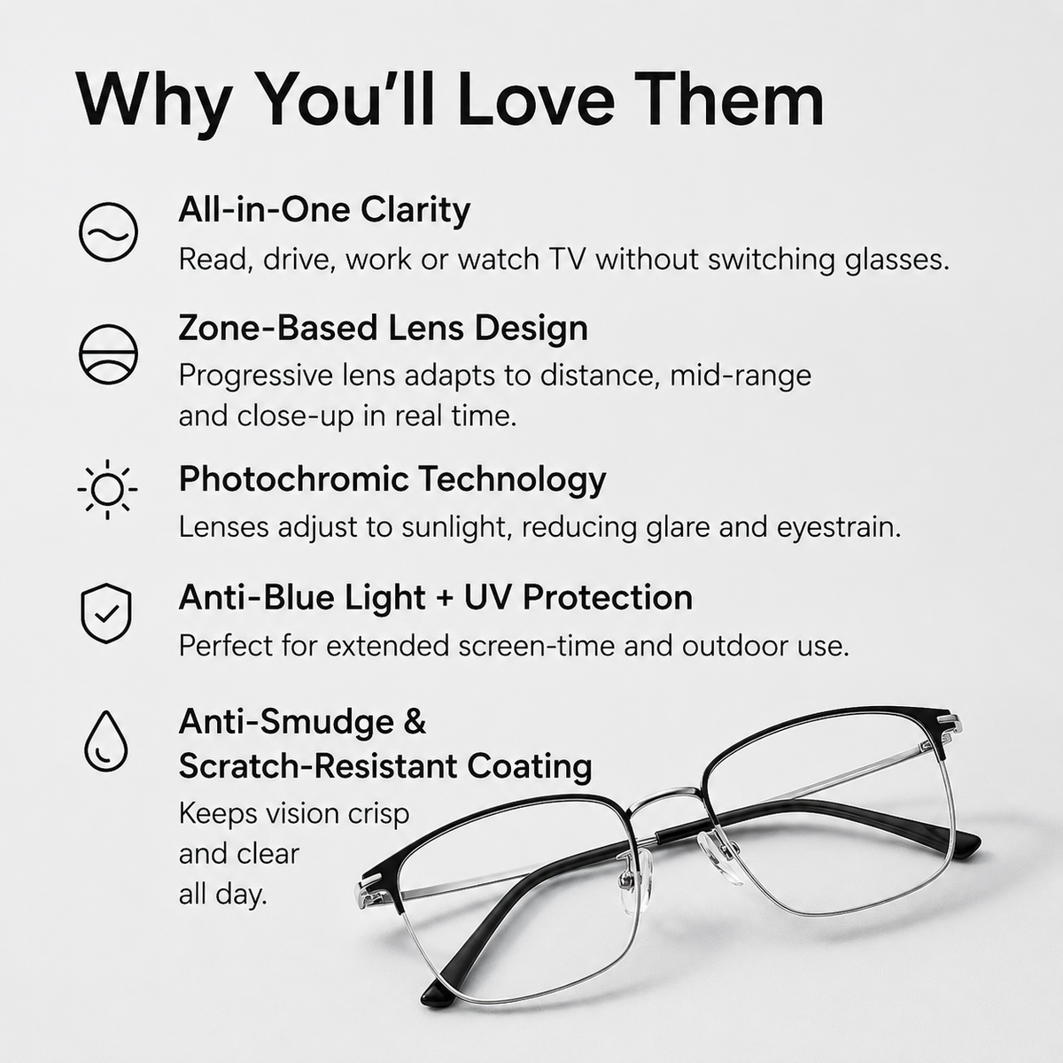 Gafas multifocales progresivas inteligentes alemanas