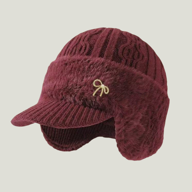 Gorro de punto de invierno estilo trapper con orejeras