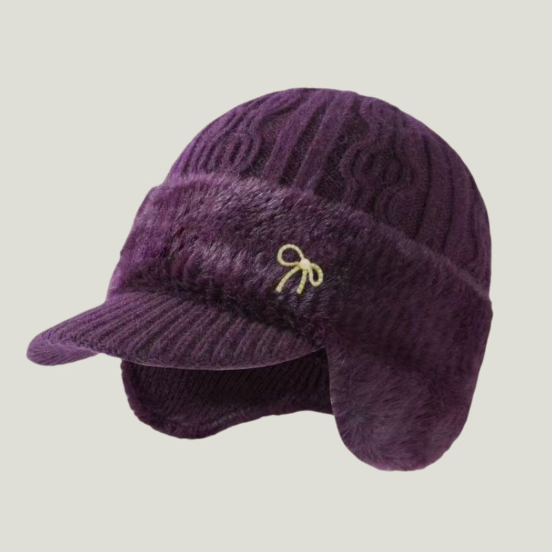 Gorro de punto de invierno estilo trapper con orejeras