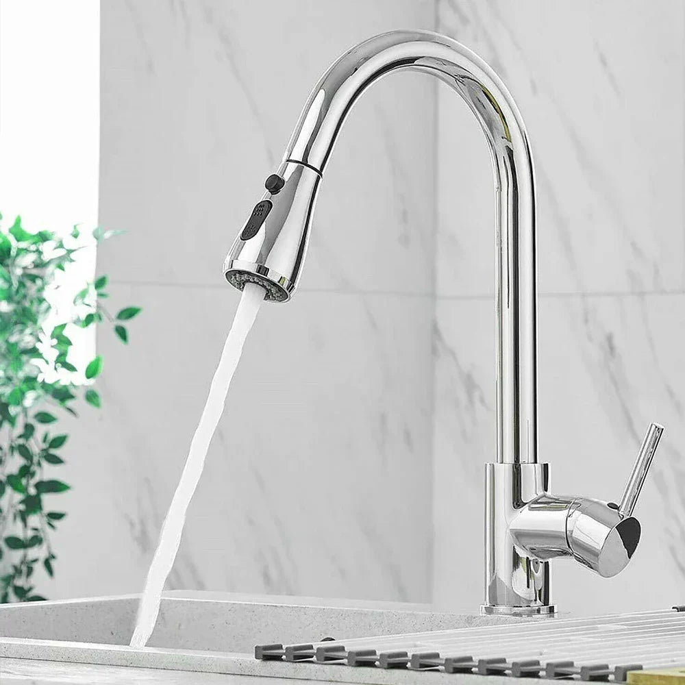 Grifo Extraíble Monomando – Grifo Flexible con Función de Ducha, Acero Inoxidable de Alta Calidad, Ideal para Cocinas Modernas, Fácil Instalación