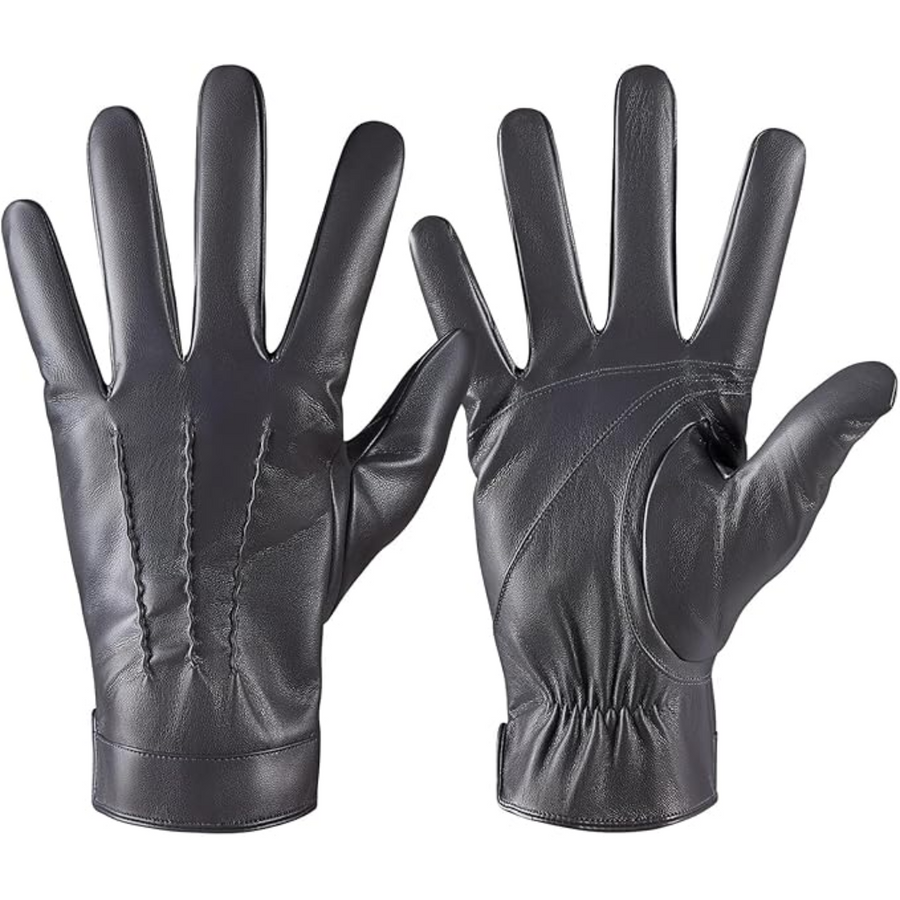 Guantes de cuero de invierno táctiles