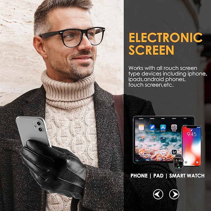 Guantes de invierno para hombre compatibles con pantalla táctil