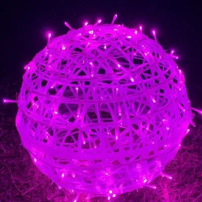 Guirnalda de Luces Decorativa para Exterior con Bolas de Ratán - Iluminación para Jardín - Esferas Decorativas