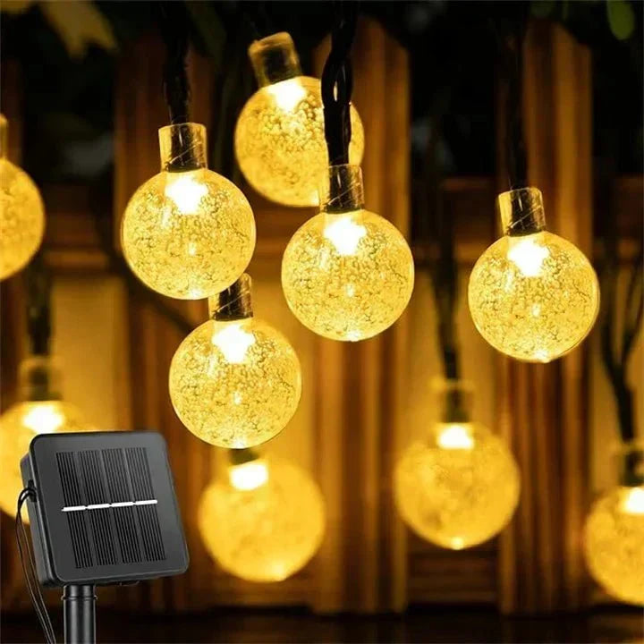 Guirnalda de luces LED solares para exterior - Resistente al agua - Para jardín