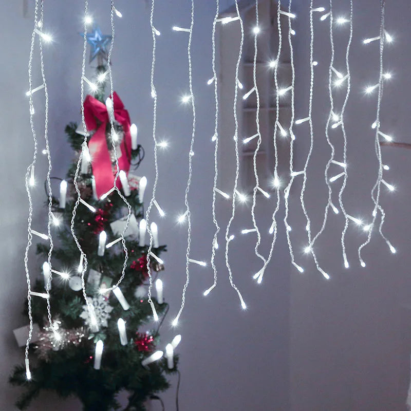 Guirnalda de luces tipo carámbano ambiental