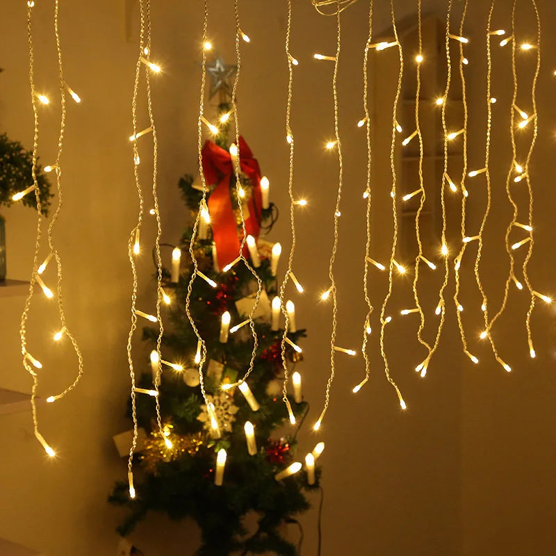 Guirnalda de luces tipo carámbano ambiental