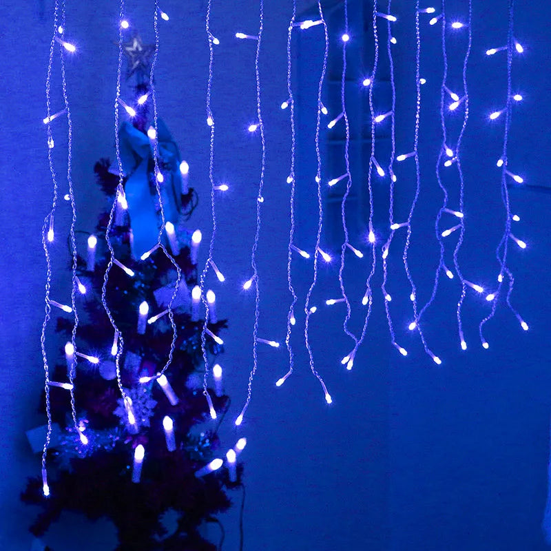 Guirnalda de luces tipo carámbano ambiental