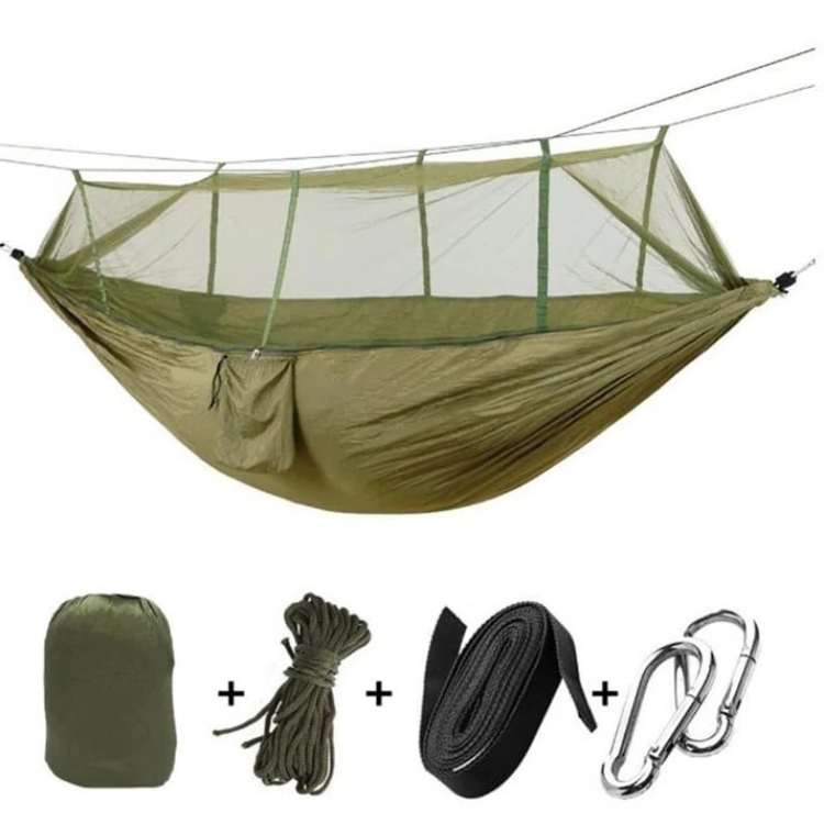 Hamaca portátil para camping y exteriores con mosquitera