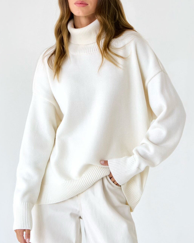 Jersey de cuello alto oversized para mujer
